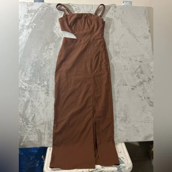 Commense linen & cotton cut out split long maxi dress - Picture 2 of 10